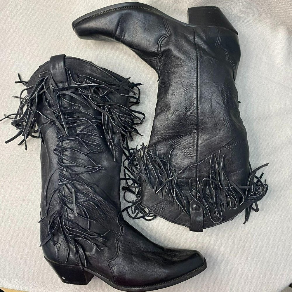 Vintage Dingo Black Cowboy Boots Size 6M